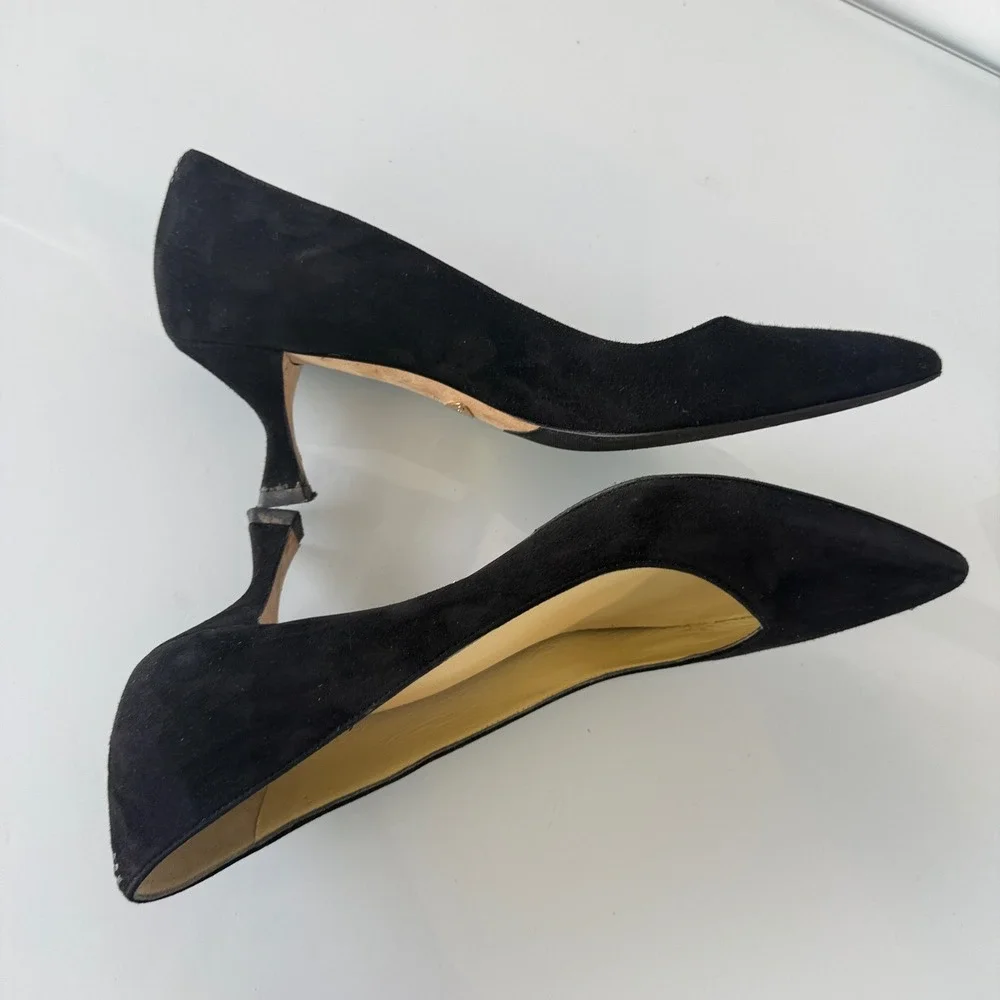 Sarah Flint Perfect Kitten Pumps Women 40 Black Suede Sculptural Heel Italy
